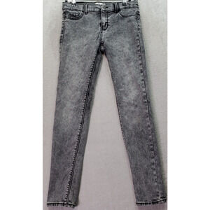 Jordache Jegging Jeans Girl Size 14 Black Gray Denim Flat Front Super Skinny Leg